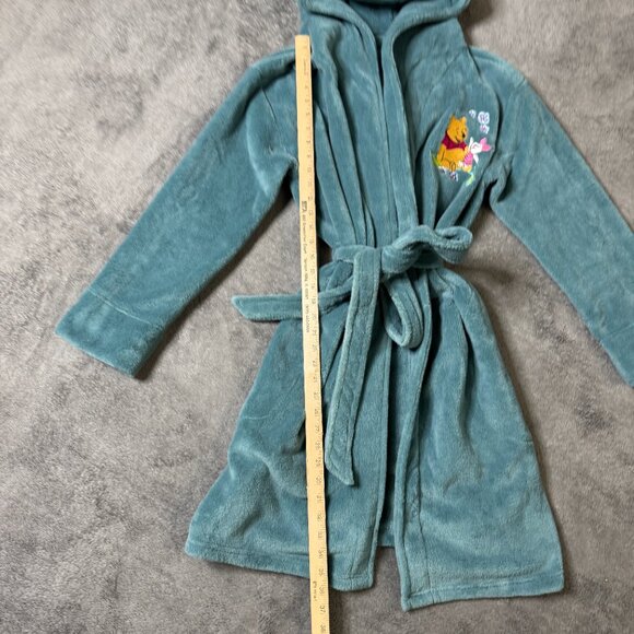 Vera Bradley Disney Winnie The Pooh Hooded Fleece Robe Size S Blue Cozy Belted - Picture 5 of 6
